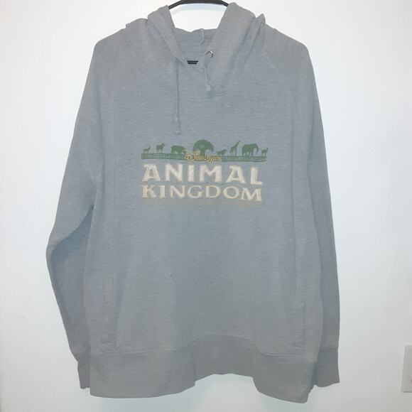 Disney Parks Animal Kingdom~Gray Hooded Sweatshirt Hoodie Adult Size 2XL - Picture 1 of 8